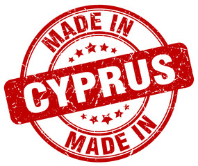 made in Cyprus red grunge round stamp