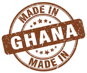 made in Ghana brown grunge round stamp