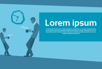 Silhouette Business People With Cup Coffee Break Concept