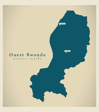 Modern Map - Ouest Rwanda RW