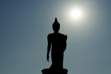 Silhouette of Buddha Statue