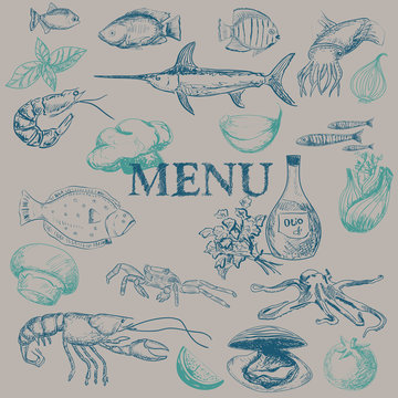 Seafood restaurant menu