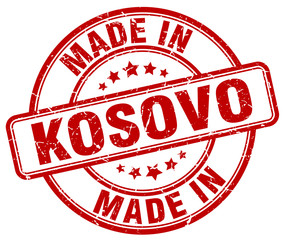 made in Kosovo red grunge round stamp