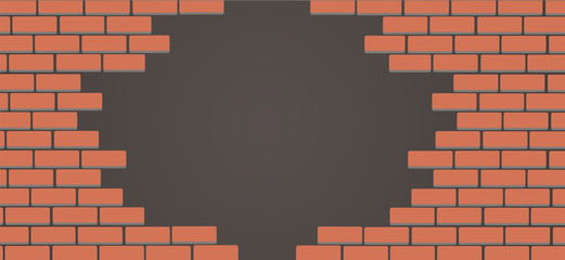 Wall of bricks and space background art vector