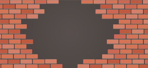 Obraz premium Wall of bricks and space background art vector