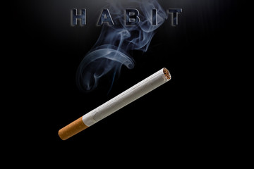 cigarette, smoke and text habit