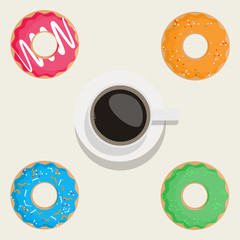 Donuts and coffee