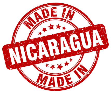 made in Nicaragua red grunge round stamp