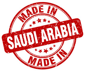 made in Saudi Arabia red grunge round stamp
