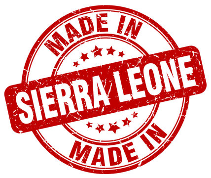 made in Sierra Leone red grunge round stamp
