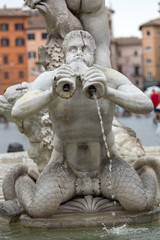 Fototapeta na wymiar Fontana del Moro (Moor Fountain) in Piazza Navona. Rome, Italy
