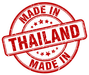 made in Thailand red grunge round stamp