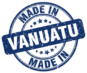 made in Vanuatu blue grunge round stamp