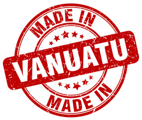 made in Vanuatu red grunge round stamp