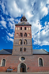 Fototapeta na wymiar Medieval red brick church