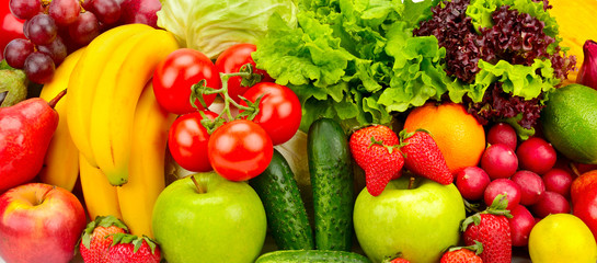 Fototapeta na wymiar collection fresh fruits and vegetables