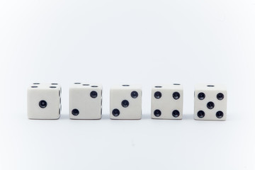 Dice on the white background, Dice isolation
