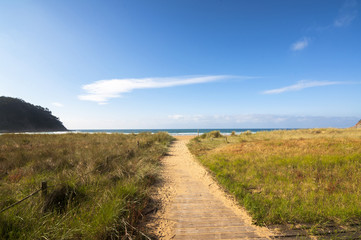 Wood way in Rodiles beach