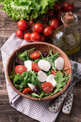 Salad with mozzarella cheese,healthy food