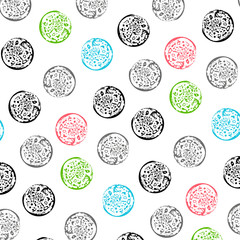 Pancakes. Pattern/  Cheerful bright pattern for kitchen with the image of multi-colored pancakes.