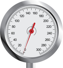 Metal Gauge with Needle and Scale