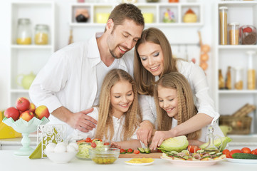 happy family at kitchen 