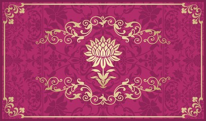 water lily, wedding card design, royal India