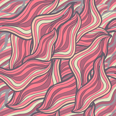Multicolored vector seamless abstract hand-drawn pattern. Waves pattern. Hand drawn seamless vector illustration for web, textile and print.