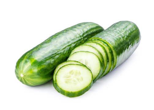 cucumber sliced isolated