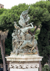Altar of the Fatherland (Altare della Patria) known as the Monumento Nazionale a Vittorio Emanuele II ("National Monument to Victor Emmanuel II") or Il Vittoriano in Rome, Italy