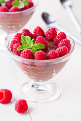 Chocolate Mousse With Raspberries