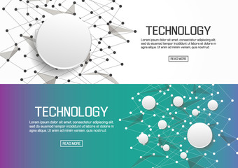 Flat designed banners for technology. vector