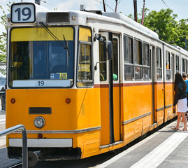 Fototapeta na wymiar Tram in the city of Budapest, Hungary