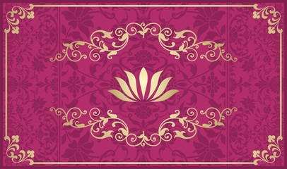 water lily, wedding card design, royal India