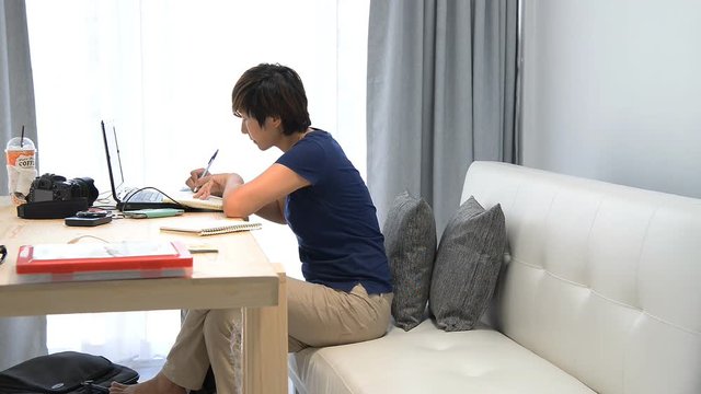 Female small business owner working from home