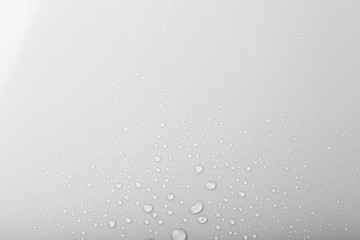 Drops of water on a color background. Gray. Shallow depth of fie