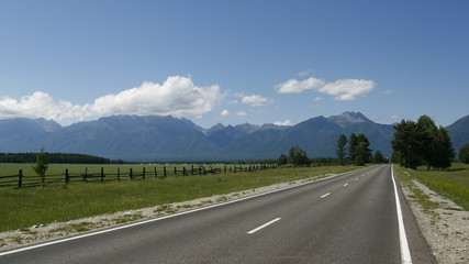 The highway going into the distance beyond the horizon.