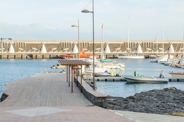 Fototapeta na wymiar Fishing port in La Restinga, El Hierro, Canary island, Spain.