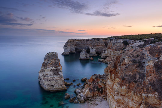 Pôr do Sol na Praia da Marinha, Algarve, Portugal