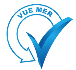 vue mer sur symbole validé bleu
