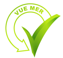 vue mer sur symbole validé vert
