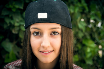 the beautiful girl in a cap