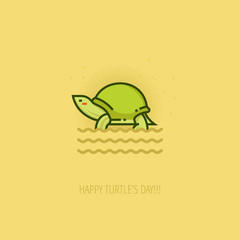 Modern vector Turtle Day design concept