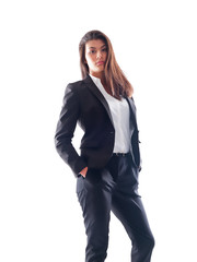 teen girl wearing a pant suit 