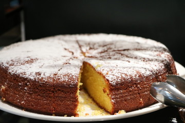 Chiffon cake on a plate
