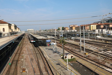 Fototapeta na wymiar Bologna Centrale view from Via Giacomo Matteotti in Italy