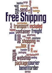 Obraz premium Free Shipping, word cloud concept 4