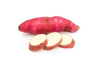 Sweet potato on white background