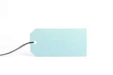 Farbiges Verkaufslabel aus Karton auf wei&szlig; isoliert