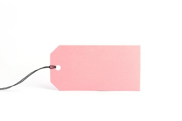 Farbiges Verkaufslabel aus Karton auf weiß isoliert